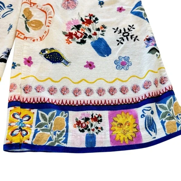 Label Of Love Anthropologie Womens M Tropical Wide Leg Linen Blend Resort Pants - Picture 11 of 16